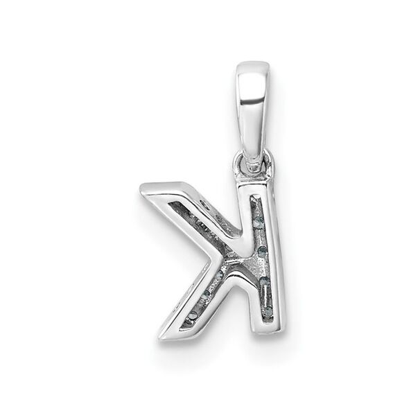 Kazi Luxury 14K White Gold Diamond Letter K Initial with Bail Pendant